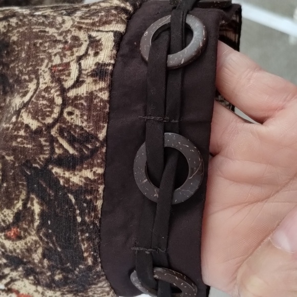 Frenzy by Theresa Renz women's medium open blazer lightweight brown accents - Picture 4 of 11